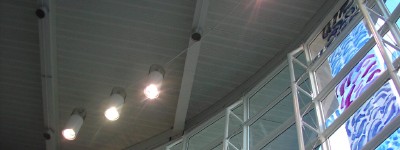 Transit station PA speaker installation