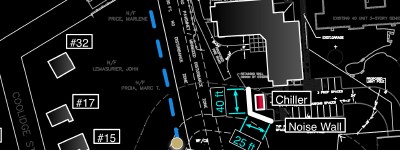 Noise study project map with proposed barrier locations